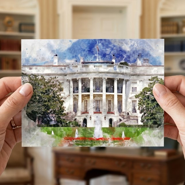 Vita huset i Washington DC – Södra fasaden Vykort (The White House in Washington DC – Southern Facade. Postcard )