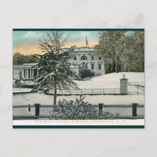 Vita huset i Winter, Washington DC-Vintagen Vykort