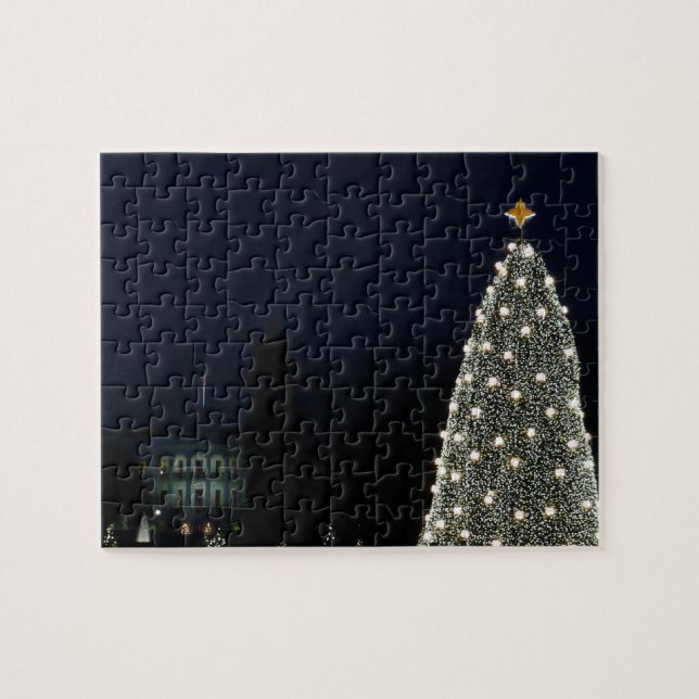 Vita huset och Träd-Helgdag DC Pussel (Horisontell)