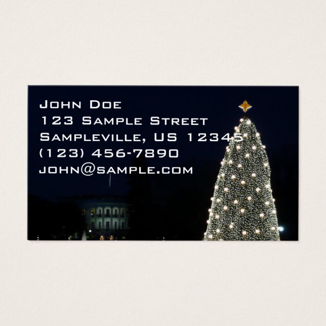 Vita huset och Träd-Helgdag DC Visitkort (Framsidan)