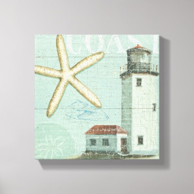 Vita huset på Beach Canvastryck (Framsida)