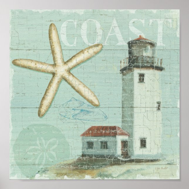 Vita huset på Beach Poster (Framsidan)