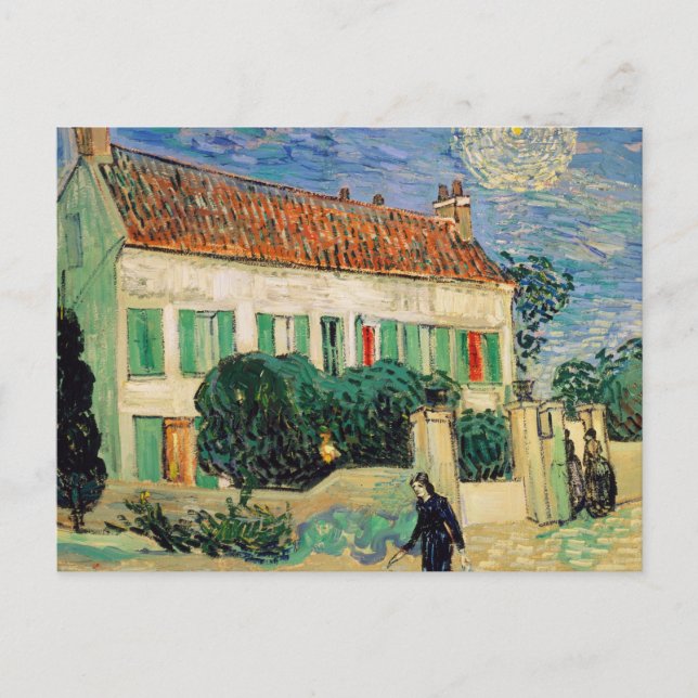 Vita huset på natten - Vincent van Gogh Vykort (Framsida)
