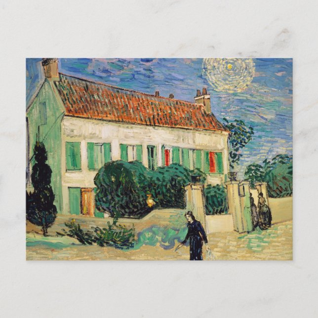 Vita huset på natten - Vincent van Gogh Vykort (Framsida)