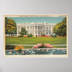 Vita huset Vintage vykort Poster