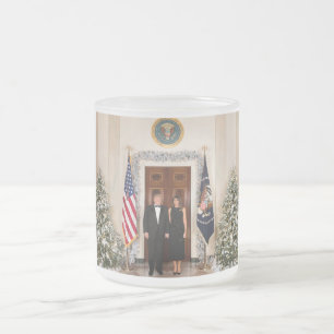 Vita husets jul Donald Trump & Melania Frostad Glasmugg