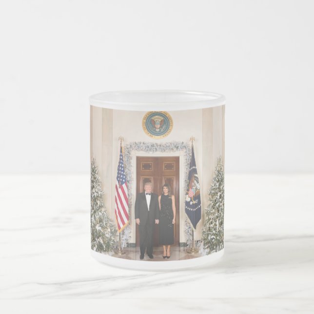 Vita husets jul Donald Trump & Melania Frostad Glasmugg (Center)