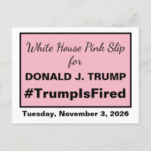 Vita husets pink slip Trump är avskedad 2026 års v Vykort