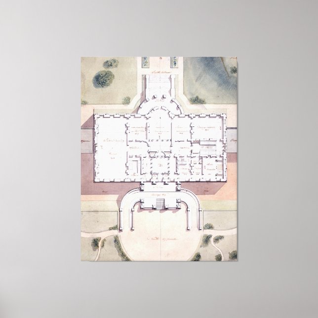 Vita husets president Washington D.C. Plan Canvastryck (Framsida)