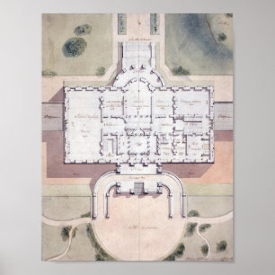 Vita husets president Washington D.C. Plan Poster