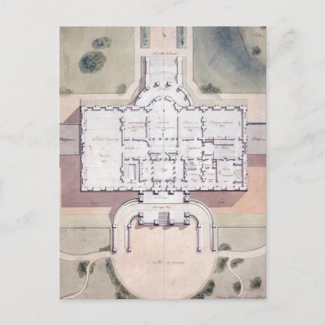 Vita husets president Washington D.C. Plan Vykort (Framsida)