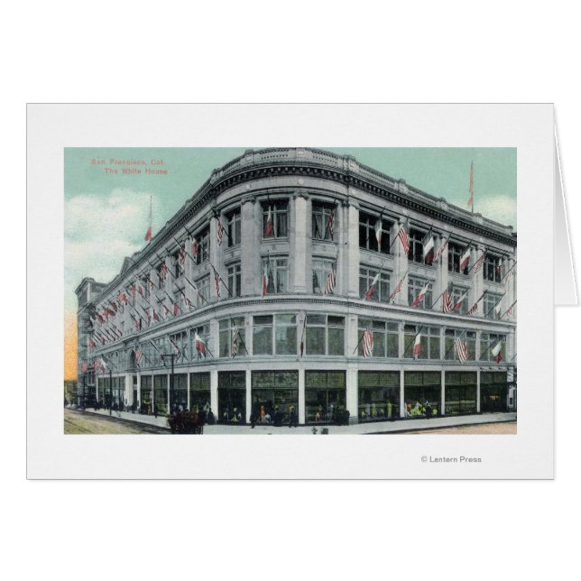 Vita husets yttre vy hälsningskort (Framsidan Horizontal)