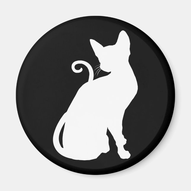 Vita huskatten magnet (Framsidan)