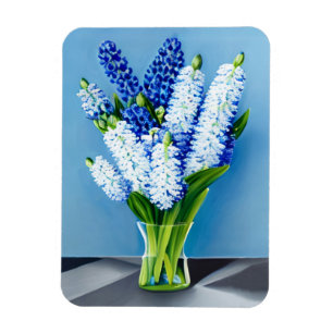 Vita hyacinater i Glass Vas på Blue Magnet