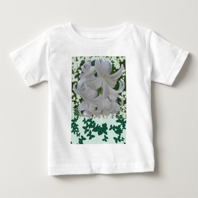 Vita hyacinter och Butterflies Baby Infant T-Shirt (Framsida)