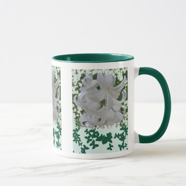 Vita hyacinter och Butterflies Mugg (Höger)