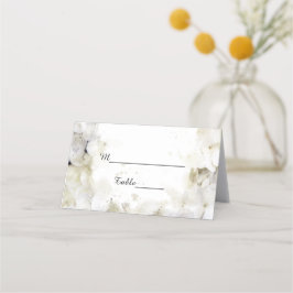 Vita Hydrangea Flowers Watercolor Bröllop Placeringskort