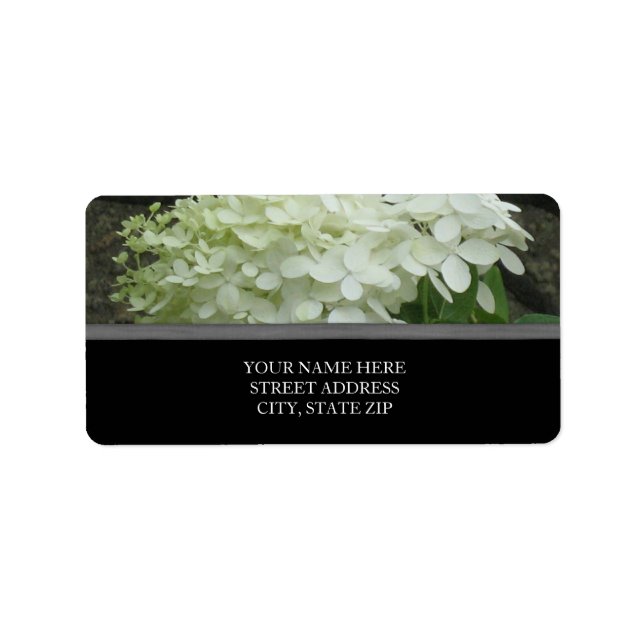 Vita Hydrangeas Adressetiketter (Framsidan)