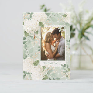 Vita Hydrangeor Vintage Bröllop Tack Kort