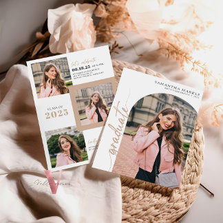 Vita inbjudan Guld 2025 Studenten med foto