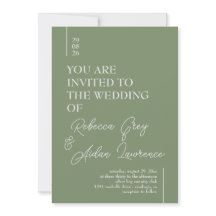 Vita inbjudningskort för enkel minimalistisk Grönt