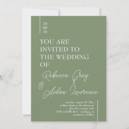 Vita inbjudningskort för enkel minimalistisk Grönt