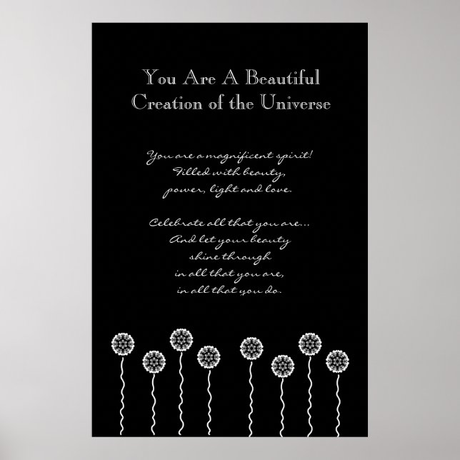 Vita inspirationsblommor V002 Poster (Framsidan)