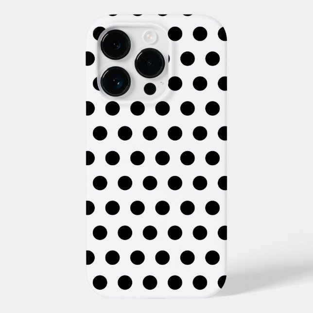 Vita iphone case Black Polka dots Välj Färg (Baksida)