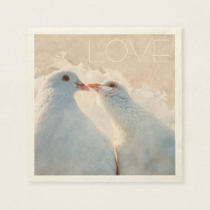 Vita issing Doves - anpassadet Kärlek Pappersservett