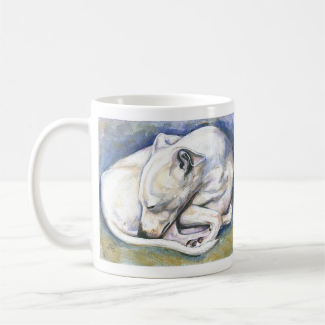 Vita italienska Greyhound Mugg (Vänster)