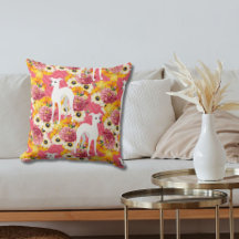 Vita italienska Greyhounds med Rosa Flowers