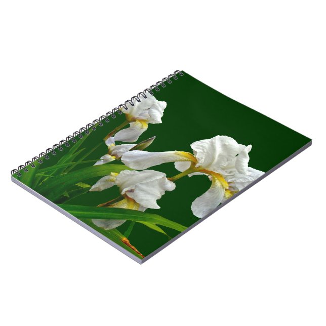 Vita jordade Blommar Anteckningsbok (Vänstra Sidan)