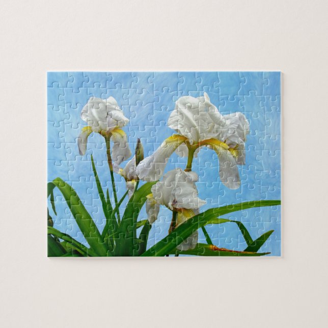 Vita jordade Blommar Pussel (Horisontell)