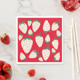 Vita jordgubbar Pineberry ANPASSAD Bröllopsdusch Pappersservett