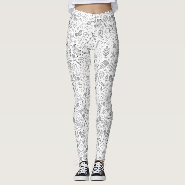 Vita juldörrar leggings (Framsida)