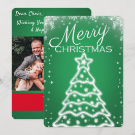 Vita julgran fotofödelsedagsgratulationskort julkort