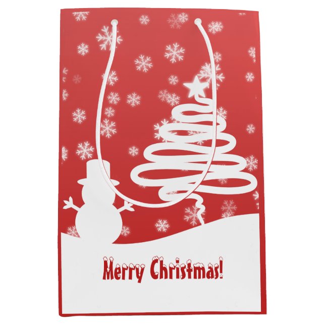 Vita Julgran och Snögubbe (Framsidan)