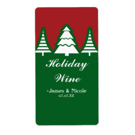 Vita julgranar Julfest Vinvignett Fraktsedel