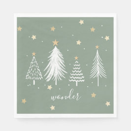 Vita Julgranar med Guld Party Pappersservett