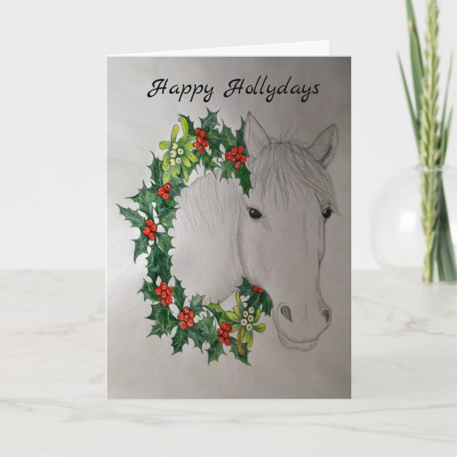 Vita julgranskorten Hälsning Card Helgkort (Framsida)