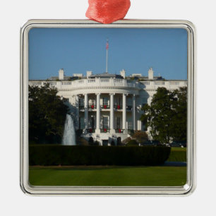 Vita julhuset för Helgdagar Washington DC Julgransprydnad Metall
