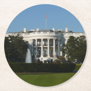 Vita julhuset för Helgdagar Washington DC Underlägg Papper Rund