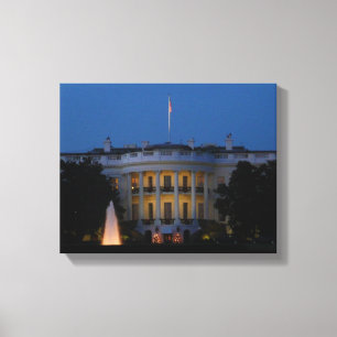 Vita julhuset på natten i Washington DC Canvastryck
