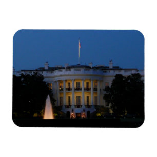 Vita julhuset på natten i Washington DC Magnet