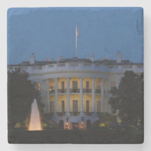 Vita julhuset på natten i Washington DC Stenunderlägg