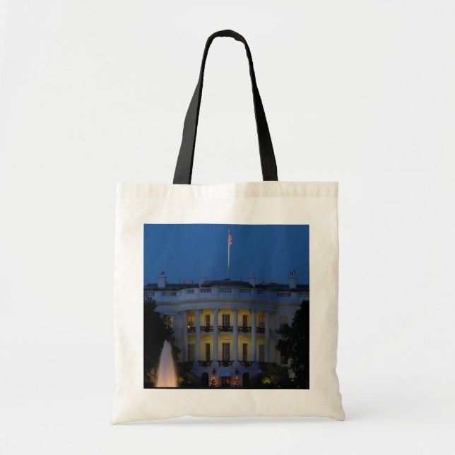 Vita julhuset på natten i Washington DC Tygkasse (Framsidan)