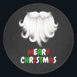 Vita jultomtens Beard-jul Party Runt Klistermärke<br><div class="desc">White Santa's Beard-julen Party vid Yule4Yall.</div>
