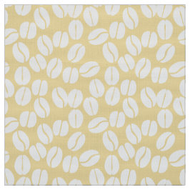 Vita kaffebönor av gult mönster tyg