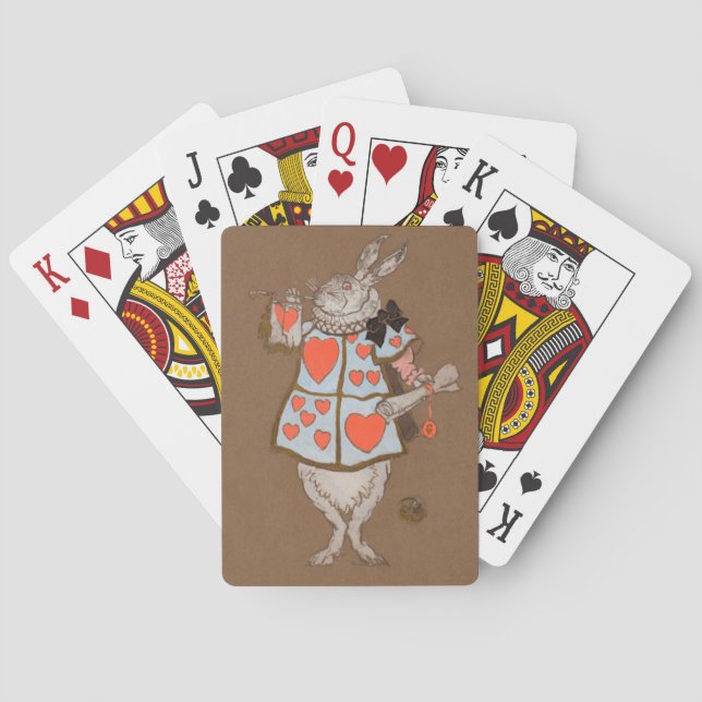 Vita kanin Alice Art Spelkort | Wonderland (Baksidan)