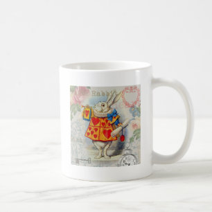 Vita Kanin Hjärter Alice Klassiker Kaffemugg